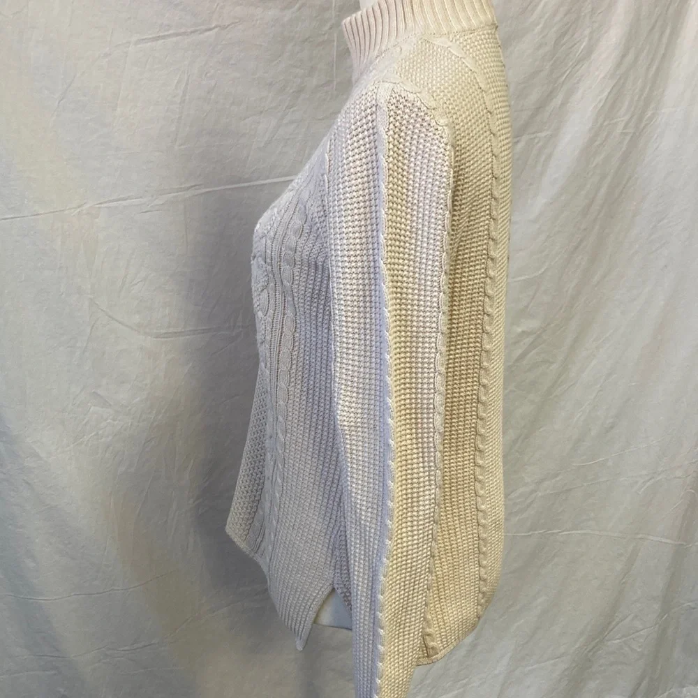Women's Cotton Fisherman Cream Sweater - Picture 2 of 7
